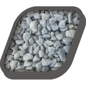 Graviers marbre blanc bleuté mouillé