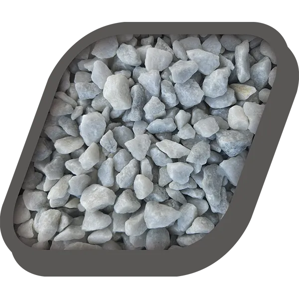 Graviers marbre blanc bleuté mouillé