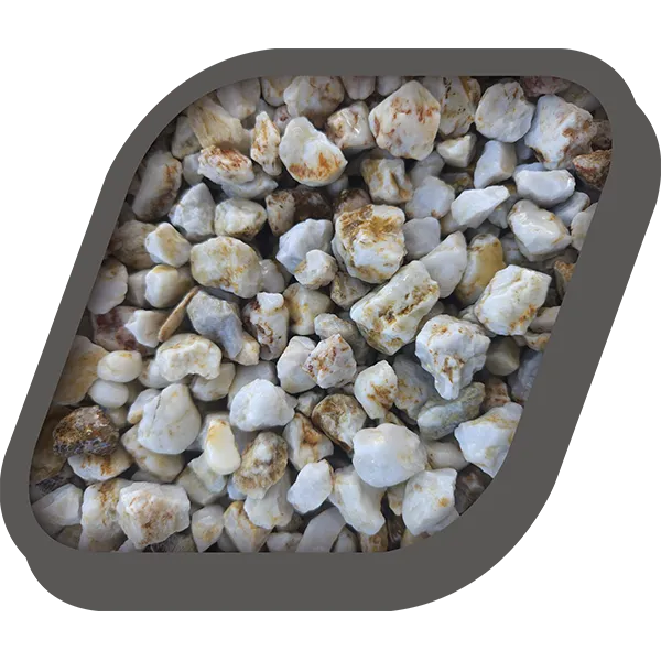 Graviers blanc vayant mouillé